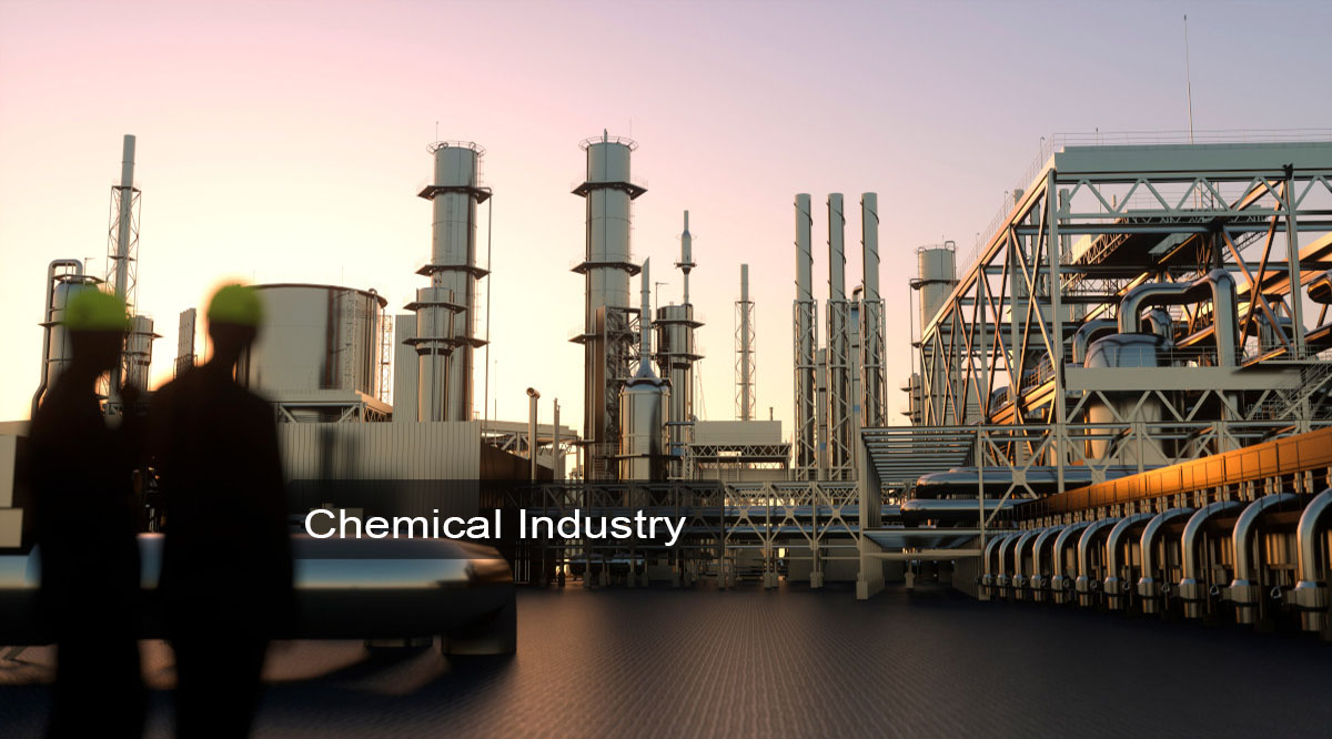 Technicians at an oil refinery 3d render